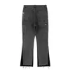 Jeans da uomo High Street Spliced Maculato Inchiostro Micro Flare Pantaloni per uomo Cleanfit Pantaloni lavati larghi in denim lavato casual Y2K 230619