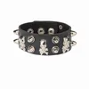 Charm Bracelets Punk Men Gótico Gótico Rebite Crânio Wrap Bracelet Mulheres Meninas Presente Harajuku Vintage Preto Jóias Couro PU