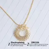 Pendant Necklaces 2023 Olive Branch Shape Statement Necklace Women CZ Cubic Zircon & Pendants For Girl Minimalist Jewelry AN058