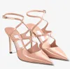 العلامة التجارية الصيفية الفاخرة Azia Women Sandals Shoes Black Nude Patent Leathe