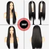 Nxy Haarperücken, 55,9 cm, natürliches, leimloses Synthetik-V-Teil, lange, gerade Perücken für schwarze Frauen, täglicher Gebrauch 230619