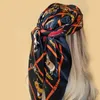 Bandanas Durag Fashion Beach Sunshreen Bandannas Square Travel Shawls Four Seasons Jedwabny szalik luksusowy nadruk 90x90cm Kerchief 230619