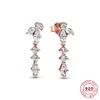 925 Sterling Silver Glittering Plant Series Flower Lumaca Orecchini Gioielli da donna CZ Collana Pandora Regalo per la festa della mamma Consegna gratuita