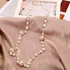 Kettingen Mode Lange Ketting Voor Vrouwen Parel Vintage Kralen Vrouwen Nek Ketting Decoratie Trui Jassen Sieraden Gift