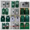 Vintage-Basketballtrikots genäht 33 Larry Bird-Trikot 34 Paul Pierce Ray Allen Kevin Garnett Rajon Rondo-Trikots Weiß Grün Schwarz Retro Atmungsaktive Sporthemden