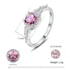 Cluster Rings Color Treasure Ring S925 Silver Powder Morganite Princess Square Zircon Wedding Anniversary for Women