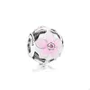 Otwarty Pink Magnolia Flower Charm for Pandora Reeel Sterling Silver Charms Women Jewelry Akcesoria w łańcuch Snake Bransoletka tworząc urok koralików z oryginalnym pudełkiem