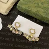 Färgglada Diamond Crystal Charm Earrings Stud med presentförpackning Guldpläterad stämpel Studs Eardrop Danger för kvinnor