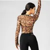 Stage Wear Summer Latin Dance Bodysuit Black Leopard Siatka Latynosowe ubrania Latino Długie rękaw V-deck Chacha Rumba Samba Practice Tops 159