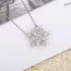 Chains 2023 Trend High Quality Selling Fashion Brand Jewelry Women's Necklace Lotus Zircon European Luxury Flower Charm Gift