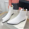 Botines de mujer a la moda de cuero genuino puntiagudos tacones bajos mujer Chelsea botines traje de pasarela vestido de fiesta botas otoño