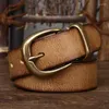 Riemen 3.3 CM Retro heren Riem Pure Koeienhuid Legering Gesp Naald Voor Jeans Handgemaakte Echt Leer