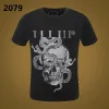 Drop statek Phillip Plain Men Designer Pp Skull Diamond T Shirt krótkie rękawie Brown Bear Brand Tee O-Neck Wysokiej jakości czaszki T-shirt T-shirt P11688