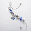 Blue Moon and Star Pendant Charm Armband för 925 silverpläterade ormkedjelarmband designer smycken för kvinnor flickor lyxarmband med originallåda