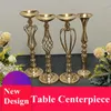 Dekoracja imprezy Dobrze wyglądający złoty świeca metalowy świecznik kwiatowy stół wazon stołowy Centralny Wydarzenie Floral Rack Road Wedding