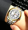 Other Watches Solid Steel Belt Scale Men Watches Steel Band Fashion Luxury Luminous Quartz Watch for Man Dual Calendar Male Clock Reloj Hombre 230619