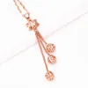 Chaînes 585 violet plaqué or 14K Rose étoile collier en brillant gland perle chaîne pendentif bijoux de mariage pour les femmes cadeau