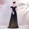 2023 Plus Size prom dress Arabic Aso Ebi Gold Luxurious Mermaid Prom Dresses Beaded Crystals Evening Formal Party Second Reception Birthday Engagement Gowns Dress