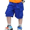 Shorts Summer Boys Soft Cargo Shorts With Pocket Casual Pants Barn Solid Color Short Trousers Barnkläder Ankomst 2-13 år 230617