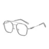 60021 Nuovi occhiali da vista Cornice anti luce blu Miopia Occhiali da vista Cornice da uomo senza montatura Moda da uomo Punk Croce Stile fiore