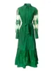 Robes décontractées de haute qualité Designer 2023 été revers vert bureau célébrité fête magnifique élégante robe de mode