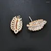 Orecchini a bottone Fashion Bettyue Charm Cubic Zircon Leaf Shape Jewelry For Woman Wedding Party Gifts