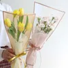 Dried Flowers 50PCs Rose Bouquet Wrapping Sleeve Plastic Bags Waterproof Valentine's Day Single Flower Packaging Bag New