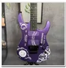 KH-2 Ouija Metallic Purple Kirk Hammett Signature Tête inversée pour guitare électrique, Floyd Rose Tremolo, matériel noir Star Moon Inlay China EMG Pickups
