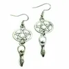 Boucles d'oreilles pendantes Style attrape-rêves déesse de la fertilité gothique surnaturel pentagramme gland lune étoiles goutte crochet femmes