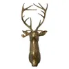 Decoratieve objecten Beeldjes Gebronsde Hars Dierenkop Sculptuur met Bril Beer Standbeeld Muur Decor 3D Dier Thuis Halloween Decor 230617