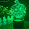 Novelty Games Creative Halloween 3D night light funny pumpkin led table lamp colorful touch remote control holiday gift hand lamp vd38 230617