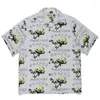 Men's Casual Shirts Full Print Rose WACKO MARIA Shirt Men Women 1:1 Quality Black White Gray Hawaiian Tee