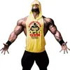 Herrtankstoppar Sommar ärmlös herrgymtröja Bodybuilding Fitness Muscle Hooded Tank Tops Run Training 100% Cotton Hood Singlet Shirt Tank 230619