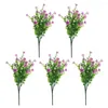 Fleurs décoratives 5 pièces fleur de Simulation pratique entretien facile Po accessoire jardinière en plastique cimetière faux chrysanthème