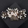 Gorgeous Pearls Haircomb Flower Rhinestone Crystal Hairpins Ladies Wedding Hair Clips for Bride Diadem Hair Tiaras