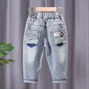 Jeans Calça Jeans Solta para Menino Moda Crianças Estilo Coreia do Sul Casual Menino Calça Cowboy Bebé Criança 2 3 4 5 6 7 8 Anos 230617