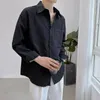 Chemises décontractées pour hommes Chemise Homme noir/blanc automne poche avant ample à manches longues pour hommes vêtements 2023 robe de smoking de bal vente