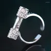 Cluster Rings HX Silver Color Dingding Buddha Brand Thai Origins Bird Ring Couple Fashion Rune Tube Stick Open