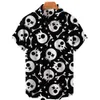 Camisas casuales para hombres Camisa de verano para hombres Camisa hawaiana con estampado de calavera de terror vintage Solapa Casual Moda de vacaciones Manga corta Top de algodón Ropa masculina 230619