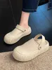Pantofole Scarpe Mocassini Med Women Summer Platform Slides Pantofle Cover Toe 2023 Flat PU Scandals Rubber Ladies 'P