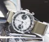 Relógios de pulso 1963 Relógio Quartzo 40mm Panda Disc Flight Time Code Tough Guy Relógio de pulso Personalidade Relógio Vintage Masculino
