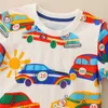 T-shirts Little maven Baby Jongens T-shirts Zomer Peuter Jongens Cartoon Racewagen Print Shirts 4 5 Jaar Kinderkleding 230617