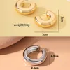 Hoop Earrings Vintage Glossy Gold Color Thick Cylindrical Tube Hollow For Women Ear Clip Chunky Metal Geometric Round Fashion Jewelry