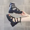 صندل Cross Ties Roman Woman’s High Heels Summer Summer 2023 Wedge Platform Shoes Ladies Party Sandal Fashion 39