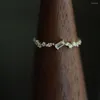 Pierścienie klastra 925 srebrne srebrne 14 -karatowe złoto gładki pierścionek z układem moda prosta modna biżuteria dla kobiet akcesoria kwadratowe