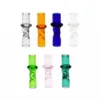 Cachimbos de vidro pirex para fumar coloridos Preroll Herb Tobacco Cigarette Handpipe Holder Filtro Bocal Catcher Taster Bat One Hitter Mouth Tips Tubo feito à mão