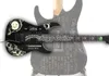 Metallic KH-2 Ouija Black Kirk Hammett Board Auction Chitarra elettrica Corpo con scritta a mano sul retro, Floyd Rose Tremolo, hardware nero Star Moon Inlay