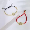 Bracelets de charme mafisar pour femmes cuivrages plaqués en or zircon vierge marie perle corde tressée bracelet ajusté ornements religieux