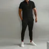 Survêtements pour hommes 2023 Europe et les états-unis été couleur unie mince costume tendance jeunesse loisirs sports 230619