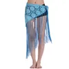 Stage Wear Womens Lace Tassel Belly Dance Hip Scarf Mini Skirt Carnival Party Performance Rave Belt Waist Chain Wrap Indain Costume